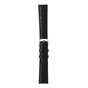 A LIVERPOOL BLACK A01D0751376019CR12 crocodile skin watch strap on a white background.