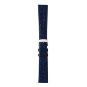 A BIRMINGHAM BLUE A01D1563821062CR14 alligator watch strap on a white background.