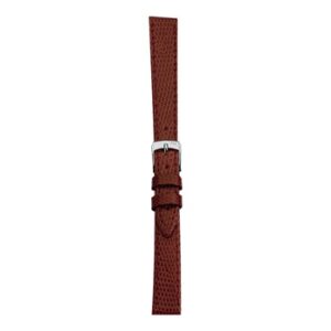 A brown leather LIVORNO CUCITO RED A01D2116372081CR12 watch strap with a silver buckle.