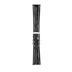 A AMADEUS BLACK A01X0518052019CR17 crocodile skin watch strap on a white background.