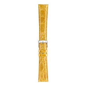 A AMADEUS YELLOW A01X0518052097CR20 crocodile skin watch strap on a white background.