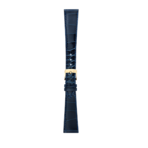 A VIVALDI BLUE A01U0610056061DO18 watch strap with a gold clasp.