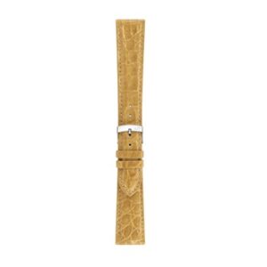 An AMADEUS BEIGE A01X0518052026CR12 crocodile skin watch strap on a white background.