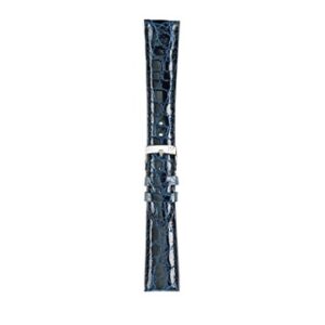 An AMADEUS BLUE A01X0518052062CR12 crocodile skin watch strap on a white background.