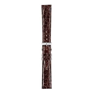 A TRACY BROWN A01X2197052030CR12 crocodile skin watch strap on a white background.