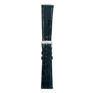 A TRACY DARK BLUE A01X2197052062CR14 alligator watch strap with a white buckle.