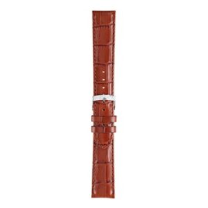 A SAMBA L.BRN A01X2704656041CR18 watch strap made of crocodile skin on a white background.