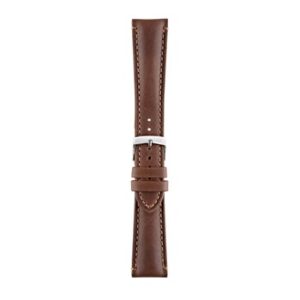 DERAIN D.BROWN A01X4434B09032CR18 leather watch strap on a white background.