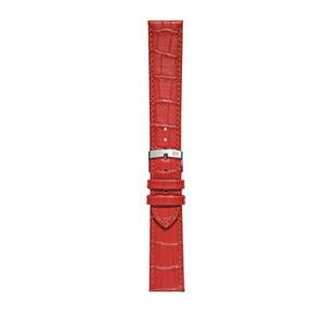 A JUKE RED A01X4934A95088CR14 crocodile skin watch strap on a white background.