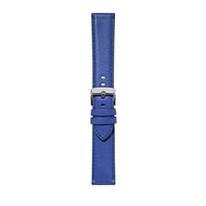 A CROQUET(EC) BLUE A01X5123C03065CR20 leather watch strap with a silver buckle.