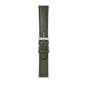 A CROQUET(EC) GREEN A01X5123C03070CR18 leather watch strap with a silver buckle.