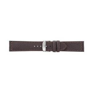 CORFU' D.BROWN A01X5390D12032CR20 brown leather watch strap with a silver buckle.