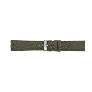 A CORFU' GREEN A01X5390D12073CR20 leather watch strap with a silver buckle.