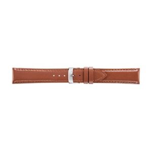 A NAXOS L.BRN A01X5391D15041CR18 watch strap with a silver buckle.