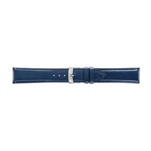 A NAXOS BLUE A01X5391D15062CR18 leather watch strap with a silver buckle.
