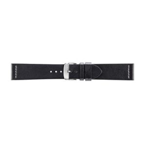 PAROS BLACK A01X5392D15019CR20 leather watch strap with a silver buckle.
