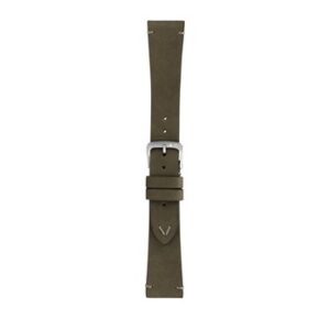 A POLLOCK GREEN A01X5535D41073ST18 leather watch strap on a white background.