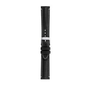 A SAILING BLACK A01X5617C03019CR18 watch strap with a silver buckle.
