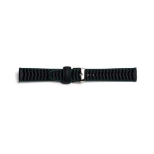A BLACK STRAP GREEN TRIM 7542 - 16MM watch strap with a buckle on it.