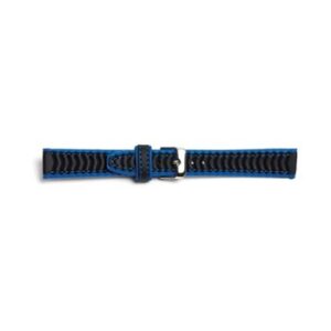 A BLACK STRAP BLUE TRIM 7545 - 16MM watch strap on a white background.