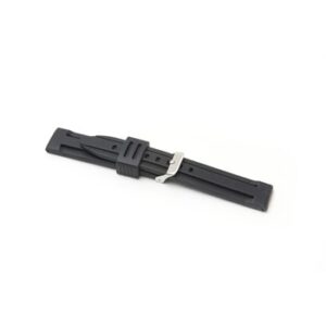 A BLACK SILICONE STRAP 8001 - 18MM with a buckle on a white background.