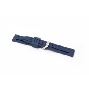 A BLUE SILICONE STRAP 8003 - 18MM with a buckle on a white background.