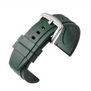 A GREEN PREM DIVER TO FIT RX 816/20 watch band with a silver buckle.