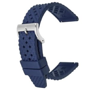 A NAVY PREMIUM FKM RUBBER STRAP 821/18 with a silver buckle.