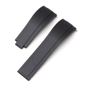 A pair of BLACK PREM DIVER TO FIT RX 835/20 watch straps on a white surface.