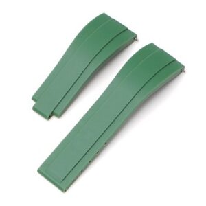 Two GREEN PREM DIVER TO FIT RX 839/20 plastic straps on a white surface.
