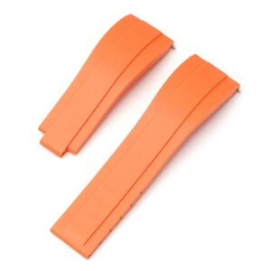 Two ORANGE PREM DIVER TO FIT RX 840/20 watch straps on a white background.
