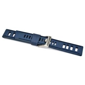 An image of a Navy Silicone Divers Strap 8411/18 with a buckle.
