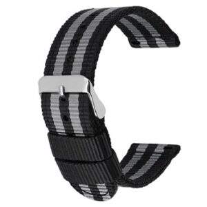 A BLACK GREY NYLON QR STRAP 844/18 watch strap.