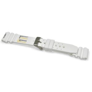 A WHITE POLYURETHANE ND LIMITS 8504/18 watch band with a clasp.