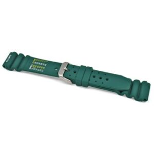 A GREEN POLYURETHANE ND LIMITS 8506/18 watch band with a metal buckle.