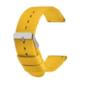 A YELLOW NYLON QR STRAP 853/18 with a silver buckle.