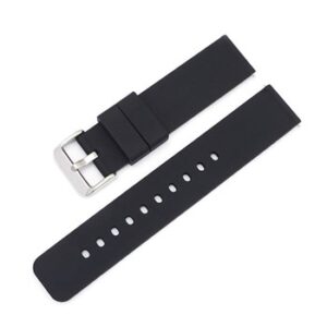 Two BLACK SILICONE QR STRAPS 857/12 on a white background.