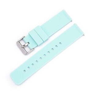 A L.BLUE SILICONE QR STRAP 863/12 with a silver buckle.