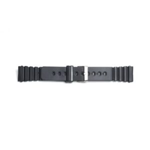 A BLACK DIVERS STRAP 8824 - 12MM with a buckle on a white background.