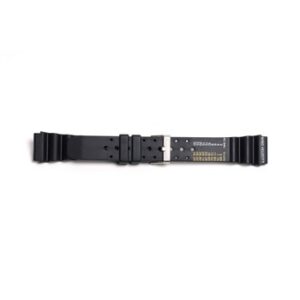 A BLACK DIVERS STRAP 9050 - 18MM with a buckle on it.