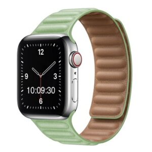 A Green to Fit Smart Watch APL110438 with a green leather band.