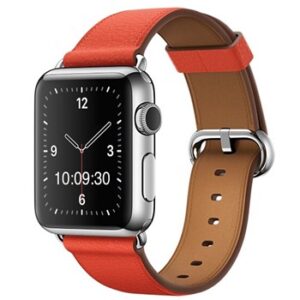 An RED TO FIT SMART WATCH APL120838 with an orange leather band.