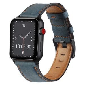 A BLUE TO FIT SMART WATCH APL130438 with a blue leather band.