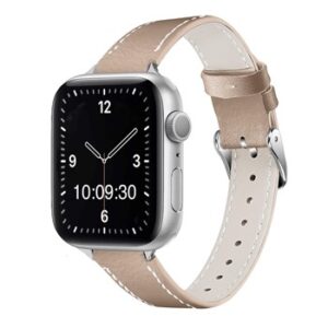 A BEIGE TO FIT SMART WATCH APL20238 with a beige leather band.