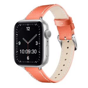 An ORANGE TO FIT SMART WATCH APL20738 with an ORANGE TO FIT SMART WATCH APL20738 leather band.