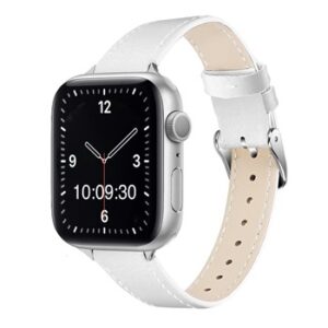 An WHITE TO FIT SMART WATCH APL20838 with a white leather band.