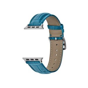 An BLUE TO FIT SMART WATCH APL30738 watch band with a blue leather strap.