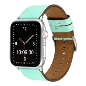 A GREEN TO FIT SMART WATCH APL50438 with a turquoise leather band.