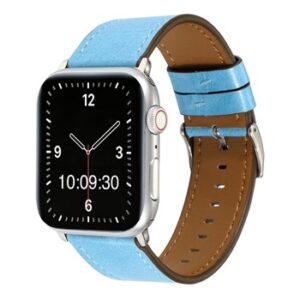An BLUE TO FIT SMART WATCH APL50538 with a blue leather band.