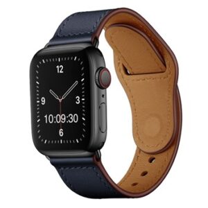 A NAVY TO FIT SMART WATCH APL91138 with a blue leather band.